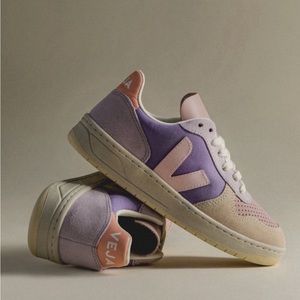 Veja V-10 Suede Sneaker in Multicolor/Lavender